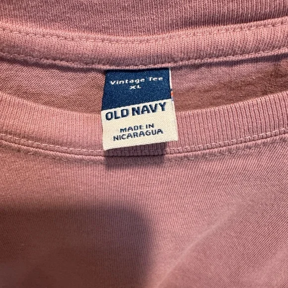 Old Navy Pink and Blue Vintage Tee - Picture 3 of 7